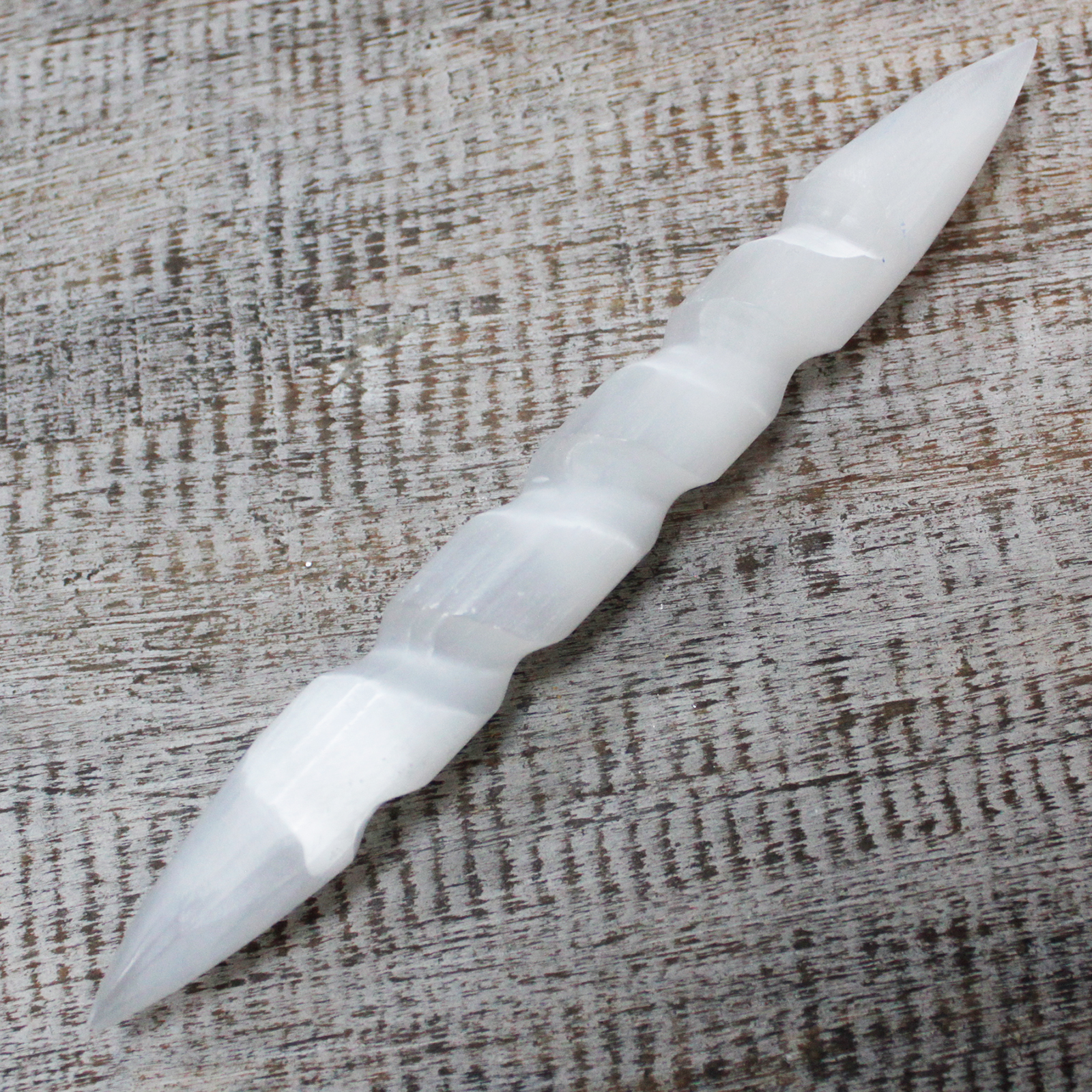 Selenitové špirálové prútiky – 16 cm (obidva konce)